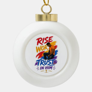 Boule En Céramique Haut graphique pour femmes « Rise Work Trust In Hi