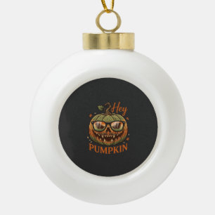 Boule En Céramique Hey Citrouille Halloween Lanterne Jack Lunettes Mo