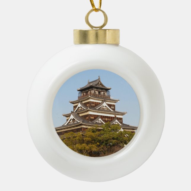 Boule En Céramique Hiroshima Castle 広 島 城, Hiroshima, Japon (Devant)