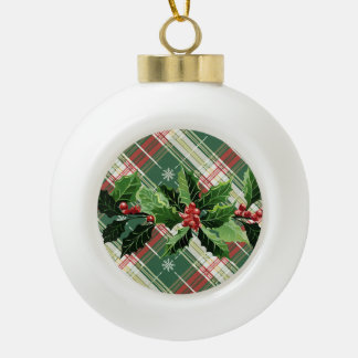 Boule En Céramique Holly on Christmas Plaid 9