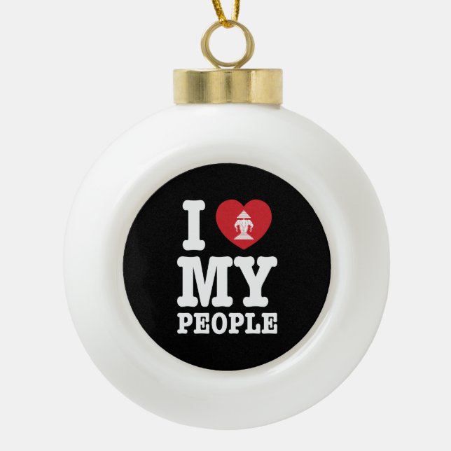 Boule En Céramique I Heart (Love) Erawan My Lao People (Devant)