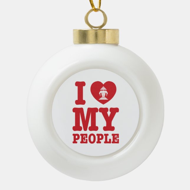 Boule En Céramique I Heart (Love) Erawan My Lao People (Devant)