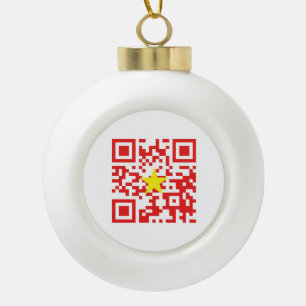 Boule En Céramique I Love Vietnam (Tôi Yêu Viêt Nam) Drapeau QR Code