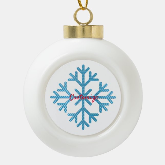 Boule En Céramique Icy Blue Snowflake Thunder_Cove (Devant)