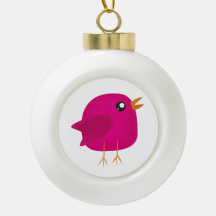 Boule En Céramique Illustration de joli oiseau rose