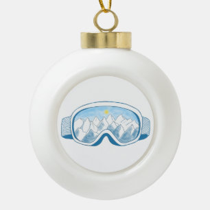 Boule En Céramique Illustration de lunettes de ski de montagne