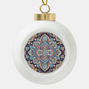 Boule En Céramique Indian Paisley : Motif ethnique mandala