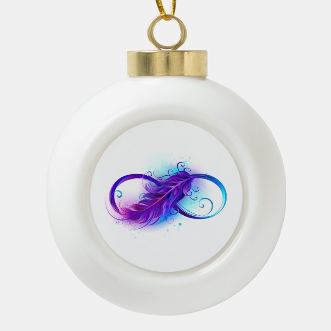 Boule En Céramique Infinity with purple feather (Devant)