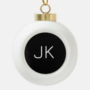 Boule En Céramique Initiales personnalisables minimalistes nom
