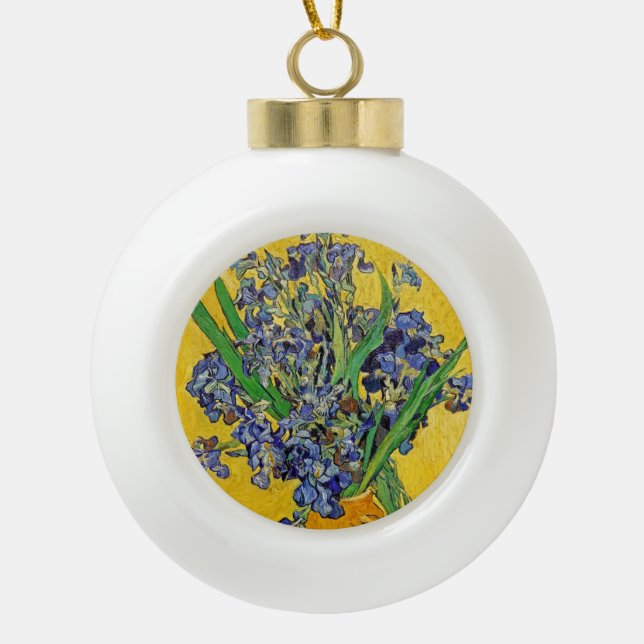 Boule En Céramique Irises par Van Gogh (Devant)