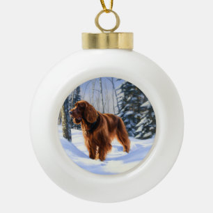 Boule En Céramique Irish Setter Let It Neige Christmas