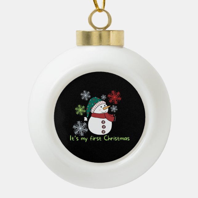 Boule En Céramique It's my first Christmas (Devant)