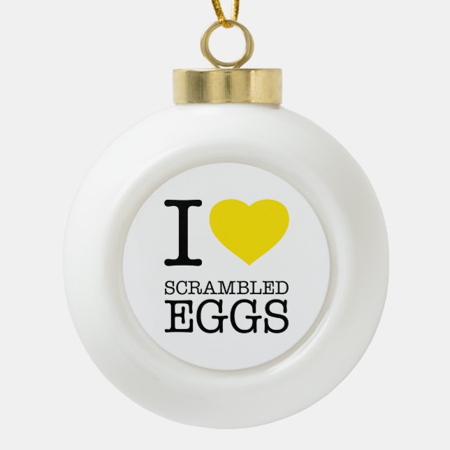 BOULE EN CÉRAMIQUE J'ADORE LES OEUFS ÉCHAPPÉS (Devant)