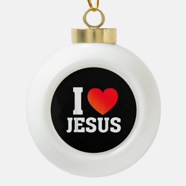 Boule En Céramique J'aime Jésus (Devant)
