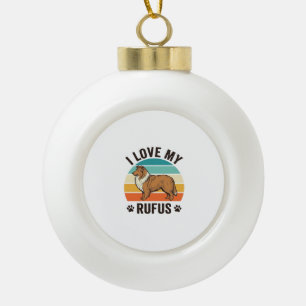 Boule En Céramique J'aime mon design de chien vintage Rufus_1