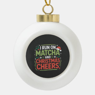 Boule En Céramique Je cours sur Matcha et Noël Cheers Boisson Verte