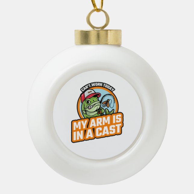 Boule En Céramique Je ne peux pas travailler aujourd'hui mon bras est (Devant)