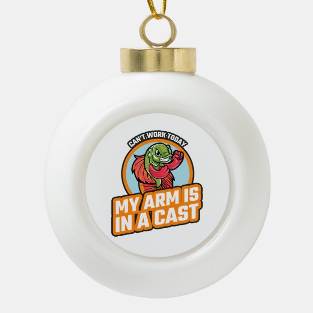 Boule En Céramique Je ne peux pas travailler aujourd'hui mon bras est (Devant)