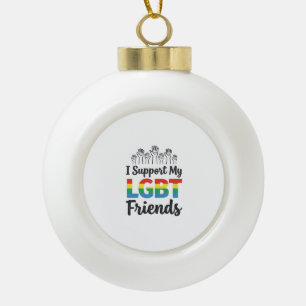 Boule En Céramique Je soutiens mes amis LGBT Vectoriel de Fierté Arc-