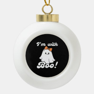 Boule En Céramique Je suis avec Boo drôle style rétro