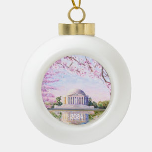 Boule En Céramique Jefferson Memorial Cherry Blossoms