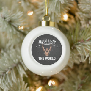 Boule En Céramique Jésus-Christ faisant du soulevé de terre