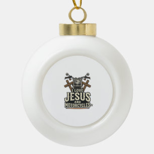 Boule En Céramique Jésus et motos vintage chrétien biker Desi