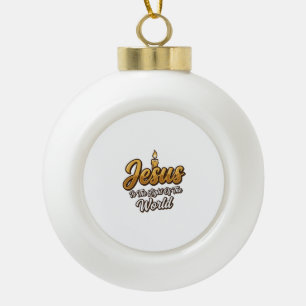 Boule En Céramique Jésus Lumière du Monde Bougie Chrétien Vecteur_1