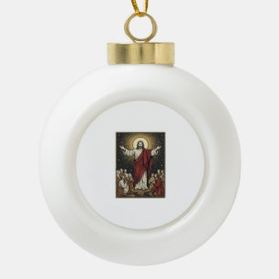 Boule En Céramique Jésus vintage gloire radieuse gravure chrétienne D