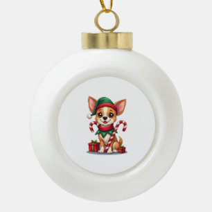 Boule En Céramique Joie de Noël de Chihuahua
