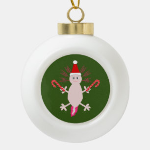 Boule En Céramique Joli Axolotl de Noël