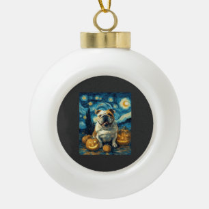 Boule En Céramique Joli chien bouledogue anglais Halloween Jack O Lan