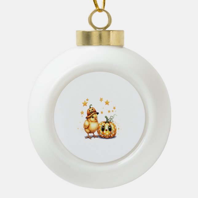 Boule En Céramique Joli Citrouille de poussette Halloween (Devant)