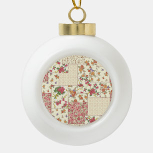 Boule En Céramique Joli Patchwork Floral Conception transparente