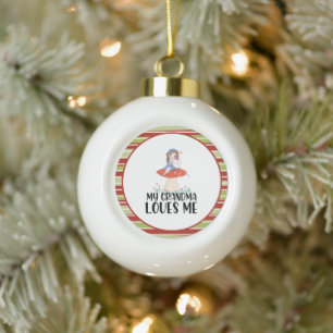 Boule En Céramique Jolie Fille Sur un Champignon Ma Grand-Mère Aime