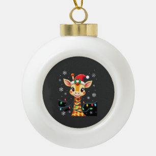 Boule En Céramique Jolis éclairages de Noël de girafe avec chapeau de