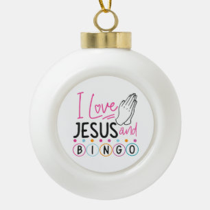 Boule En Céramique Joueur de Bingo Jésus Foi Chrétien J'aime Jésus An