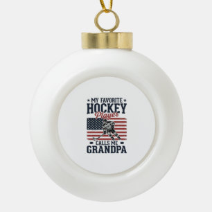 Boule En Céramique Joueur de hockey préféré m'appelle grand-père vint