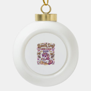 Boule En Céramique Jour de plage licorne bébé licorne stylée Zazzle D