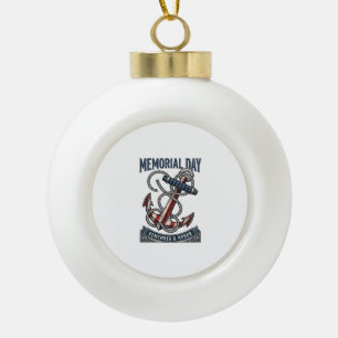 Boule En Céramique Jour du Souvenir Ancre Rappeler Honneur Vintage Ch