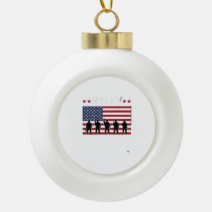 Boule En Céramique Joyeuse Fête des Vétérans Drapeau Silhouette Vecto