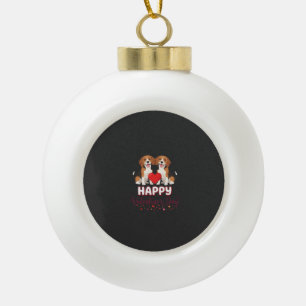 Boule En Céramique Joyeuse Saint-Valentin Couple Beagle