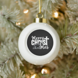 Boule En Céramique Joyeux Christ Mas chrétien Noël Jésus Famille