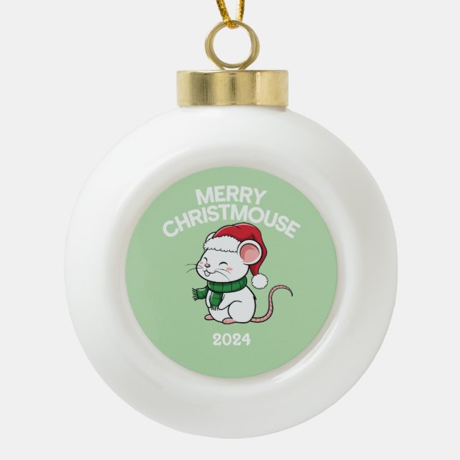 Boule En Céramique Joyeux Christmouse (Devant)