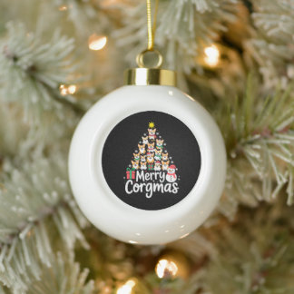 Boule En Céramique Joyeux Corgmas Noël Corgi Chien Arbre Bonhomme de 