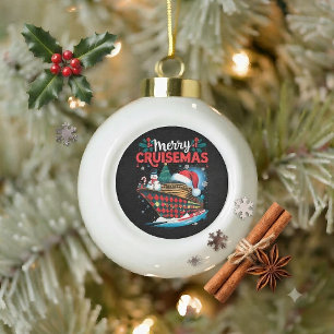 Boule En Céramique Joyeux Cruisemas drôle de Noël en famille