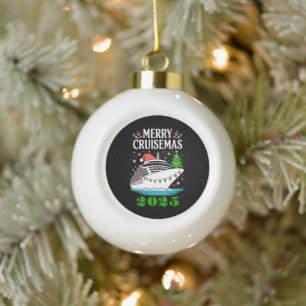 Boule En Céramique Joyeux Cruisemas Personnalisé Famille Bateau de Cr