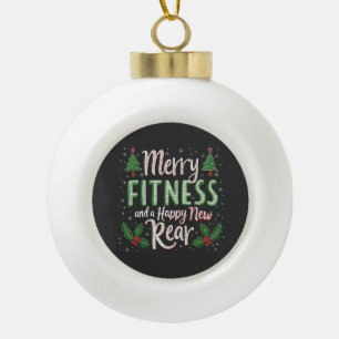 Boule En Céramique Joyeux Fitness et Bonne Année Nouvel Arrière Muscu