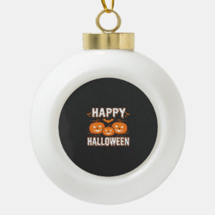 Boule En Céramique Joyeux Halloween Citrouille Chauve-Souris Vecteur