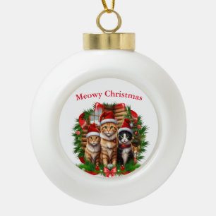 Boule En Céramique Joyeux Noël Animaux
